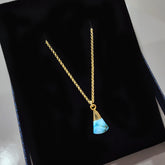 Turquoise Howlite Necklace, Ethnic Electroplated Necklace, Turquoise Jewelry, December Birthstone